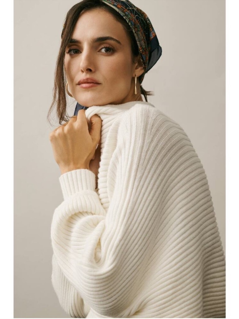Anthropologie Kendall Mock-Neck Sweater Ivory White Ribbed Size Small - Picture 2 of 14
